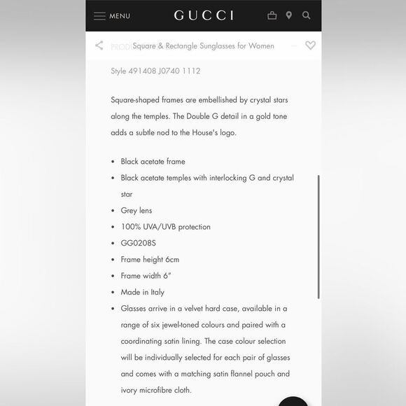 Gucci acetate star round frame sunglasses unisex mens/womens black - Picture 3 of 6